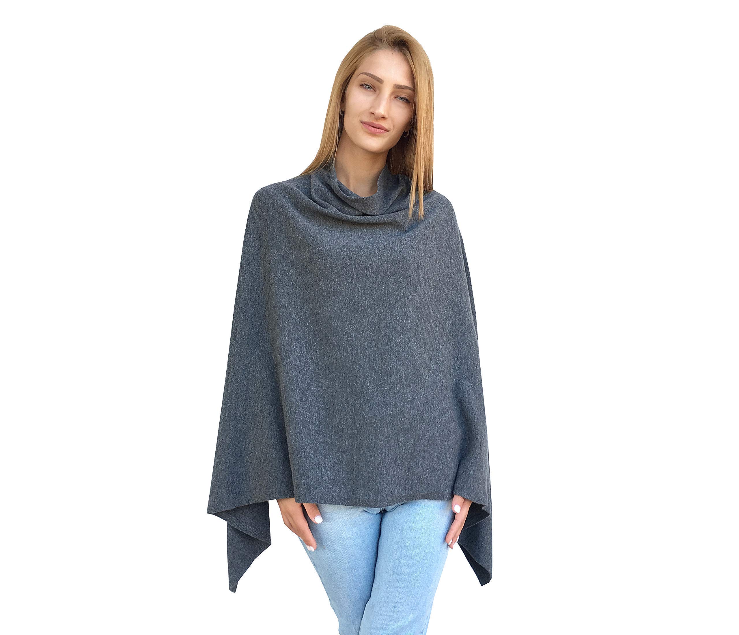 Mantella Poncio Ragazza Donna Invernale Grande Morbida 100% Cashmere