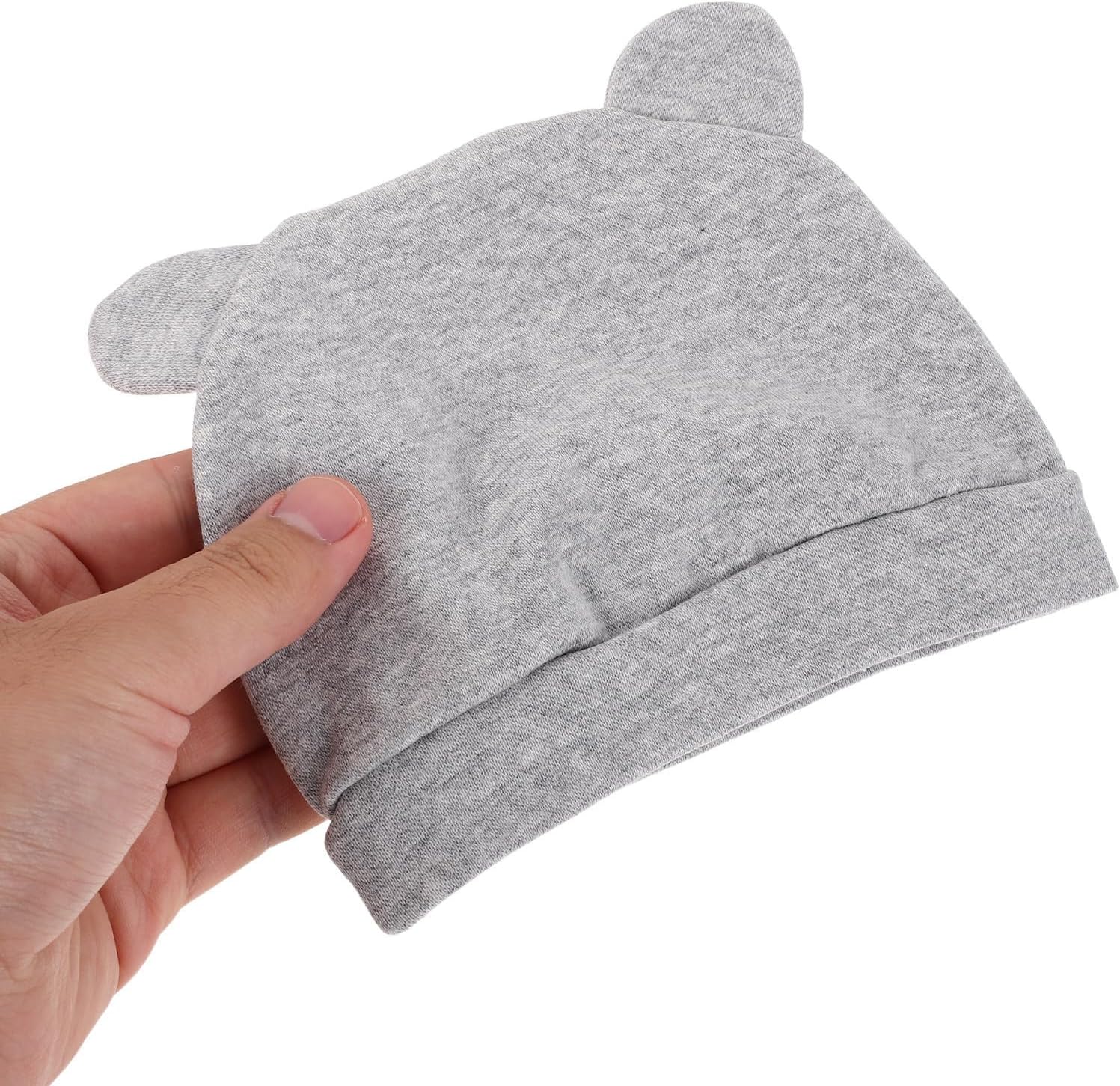 KICHOUSE 4 Set Hat and Mitten Set Soft Cotton Bear Ear Beanie with Convenient Pull-on Design for Boys, for Chilly Autumn and Winter Outings Multi