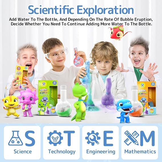 SWCANDY Kids Bath Potion, 6-Pack Fizzy Bath Bomb Science Toys, Ages 3+