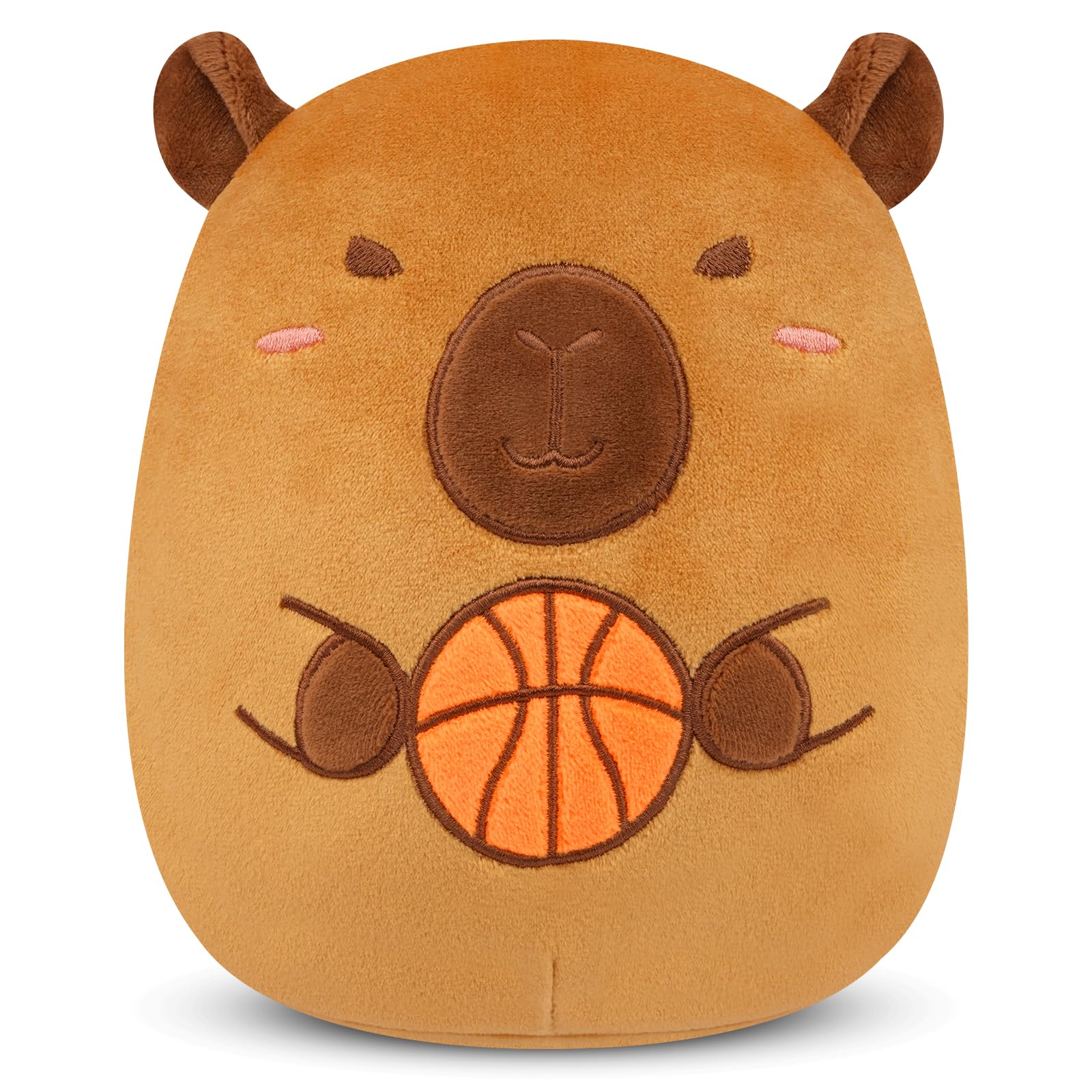LSYDCARM Capybara Stuffed Animal, 8inch Cute Basketball Capybara Plushies for Kids Soft Plush Pillow, Kawaii Capibaras Peluches Cuddly Sleeping Pillow Birthday Gifts for Boys and Girls,