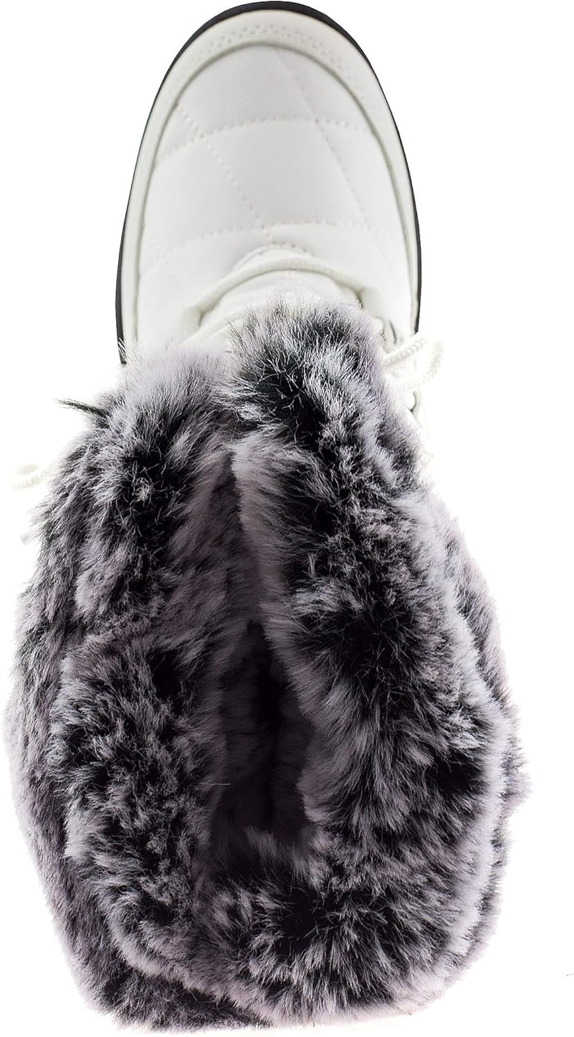 ArcticShield Women's Anna Warm Waterproof Insulated Comfortable Memory Foam Fur Winter Snow Boots 7 Snow White