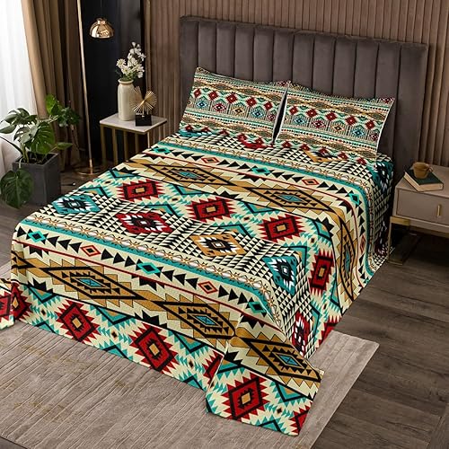 Vista 94 de Erosebridal Ethnic Tribe Feather Coverlet Set Geometric Aztec Bedspread,Western Quilted King African Tribe Arrow Retro Vintage Exotic Geometric