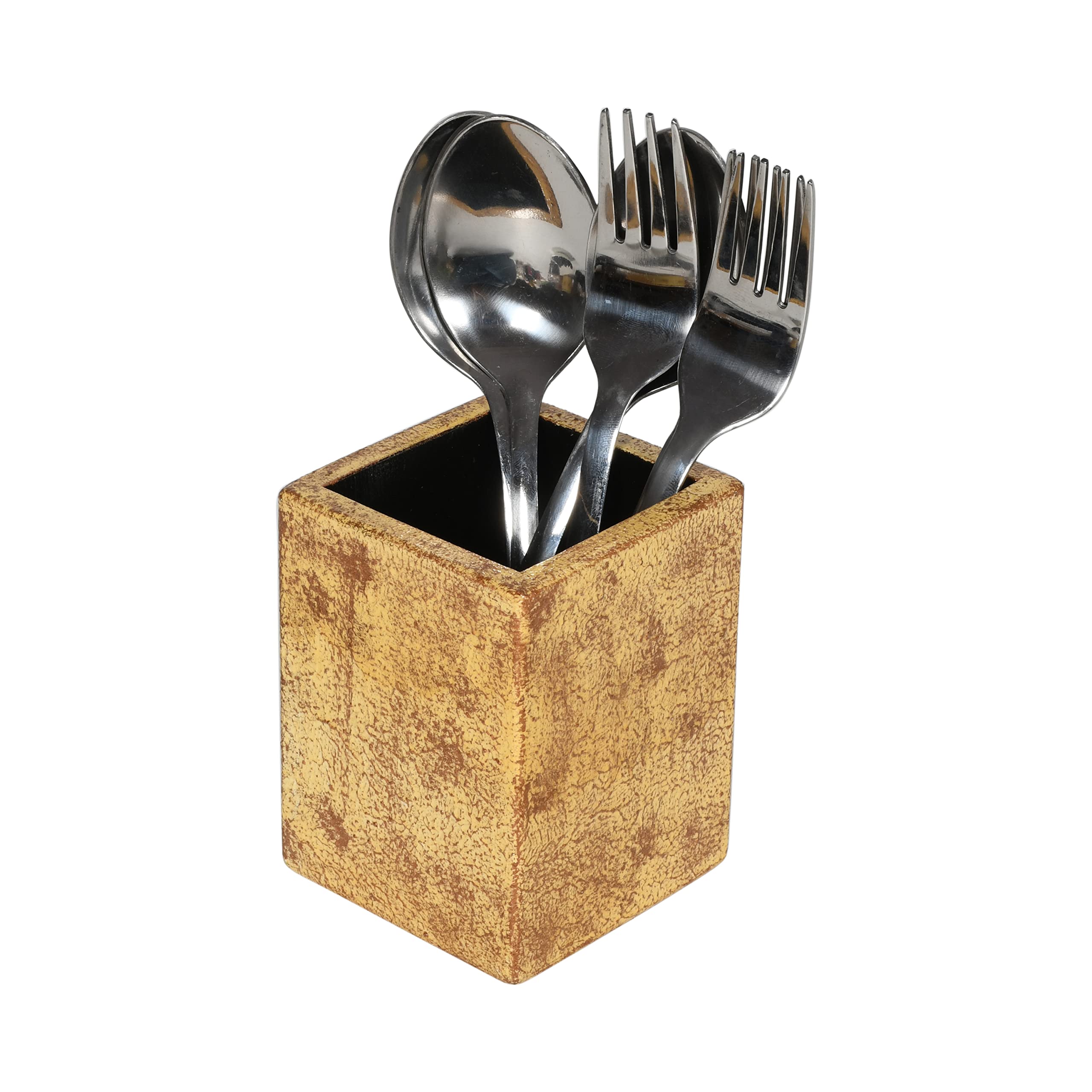 VININGS by M J CREATIONS presents Wood (MDF) Cutlery Holder for Dining Table, Kitchen - Forks/Knives/Spoons/Straws Holder - Dining/Kitchen Organizer Cutlery Holder Multicolour