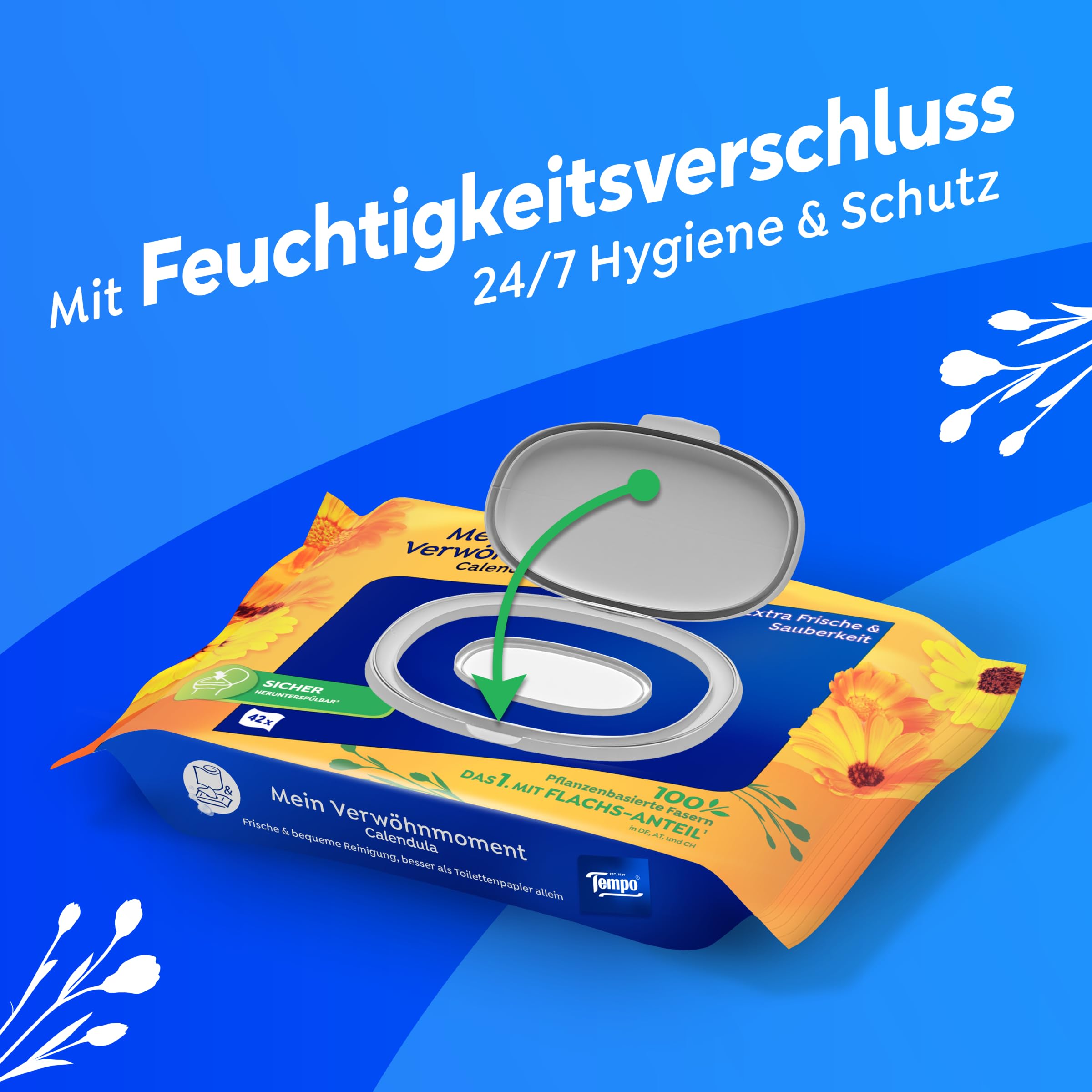 Tempo Toilettenpapier feucht, Mein Verwöhnmoment, 8 x 2 x 42 Tücher