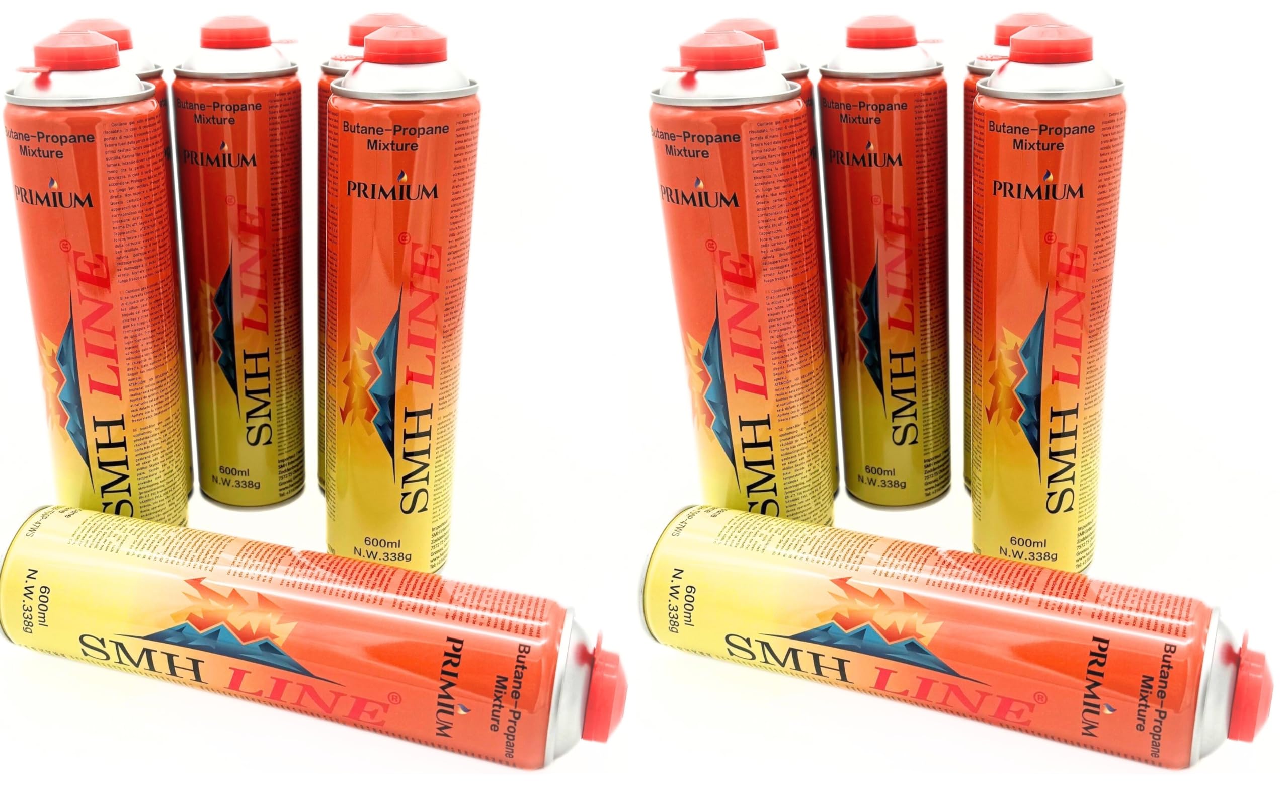 8 x 600 ml cartucce di gas universale per fornello a gas da campeggio bruciatore a gas propano butano 7/16" filettatura europea