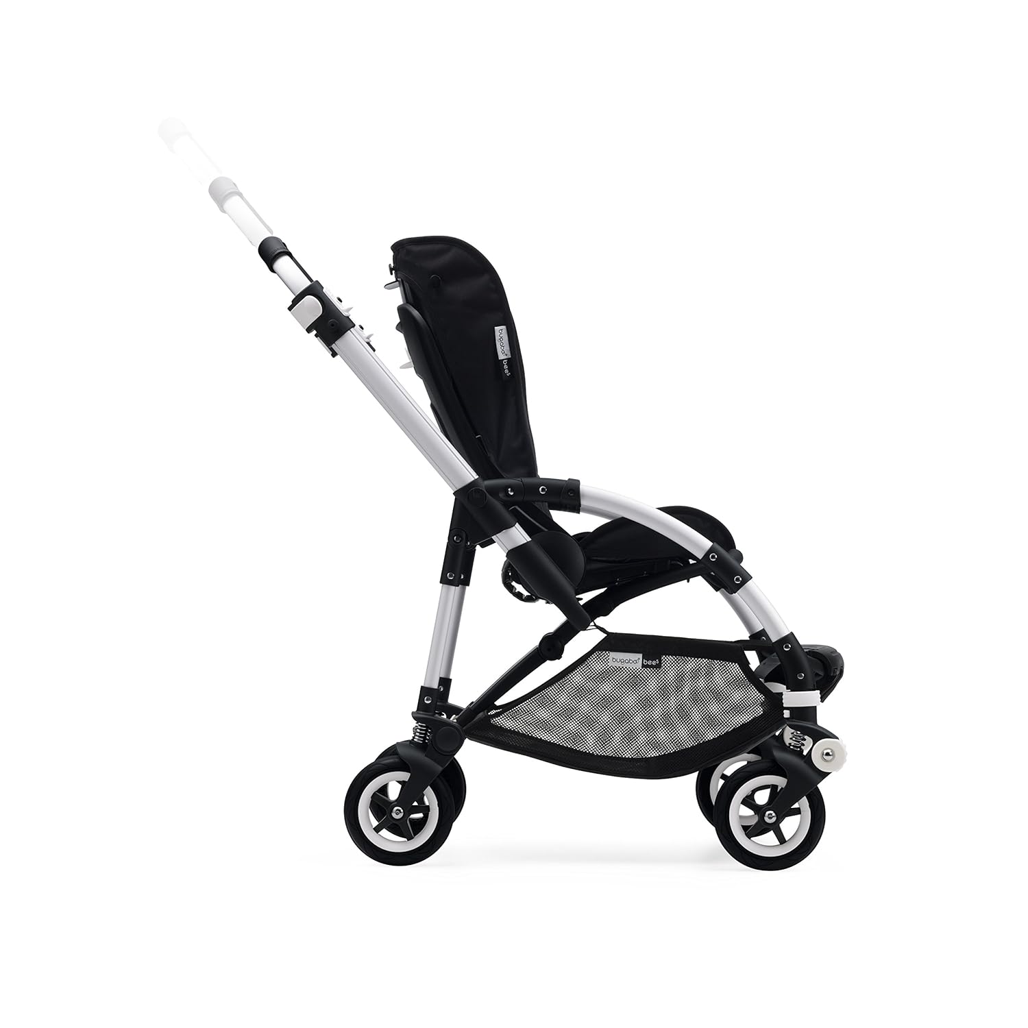 Bugaboo Bee5 stroller seat fully reclined, suitable for newborns or napping.
