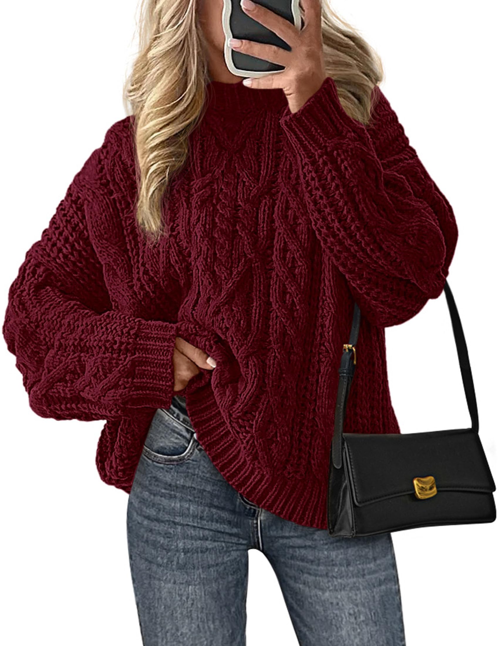 PRETTYGARDEN Women's Oversized Fall Sweater Chunky Cable Knit