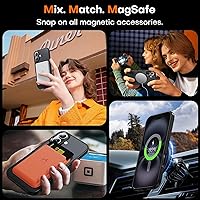 Vista 750 de TAURI Funda magnética 2 en 1 transparente para iPhone 14 Pro, compatible con Magsafe [no amarillenta] con protector de pantalla, protección de grado