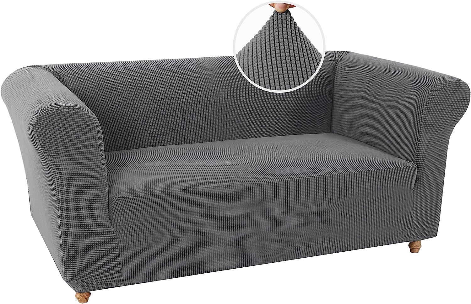 Wjhdwyd Grigio Chesterfield Stretch Sofa Cover Non-Slip Stain Resistant Stretch Sofa Slipcover 3 Seater Sofa Cover With Armrests Super Soft Fabric(,2 Posti)