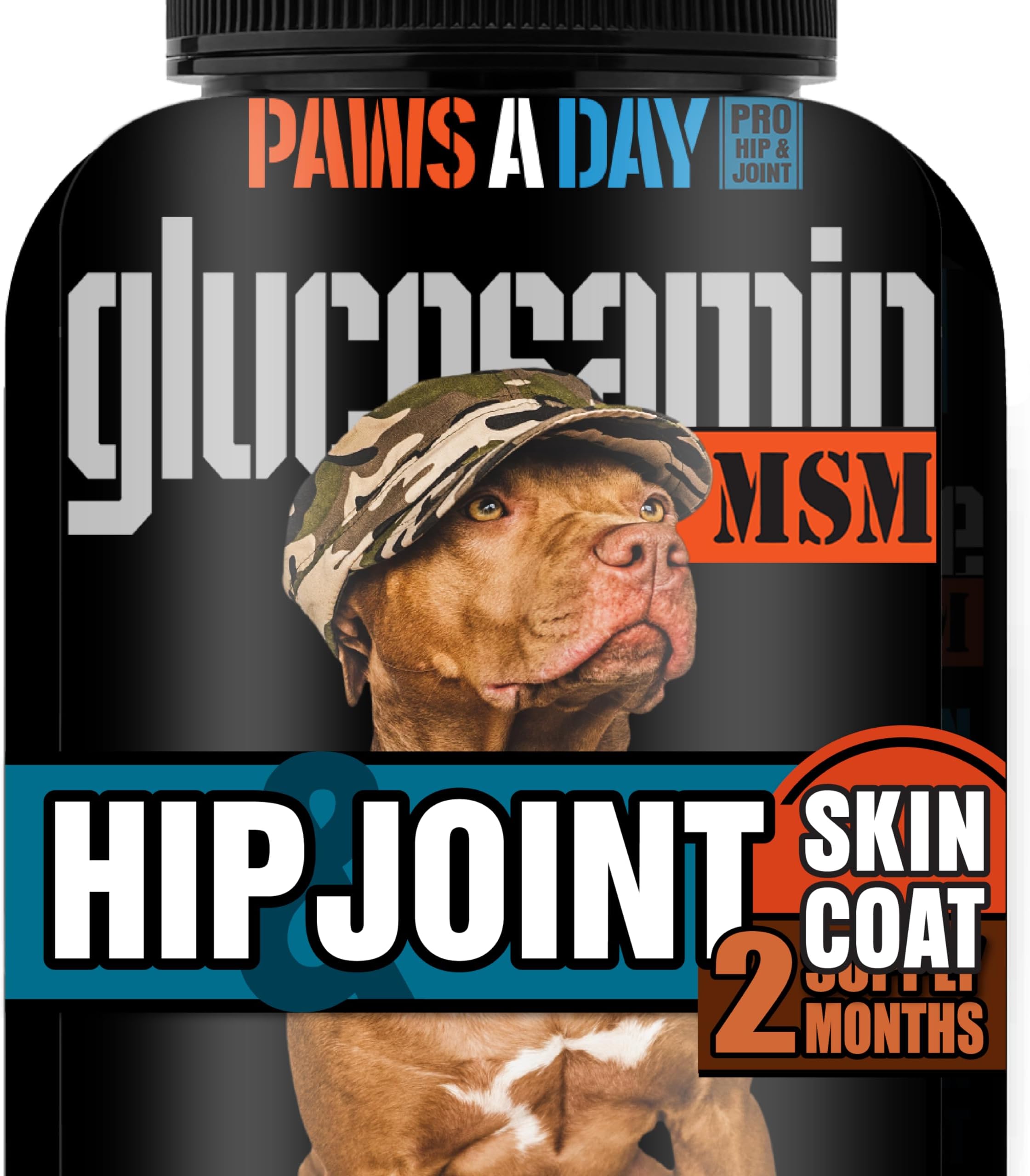 Glucosamine for Dogs Hip & Joint Supplement – “Two-in-One Combo” Dog Joint Care and Improved Skin & Coat with Chondroitin, MSM, Omega 3, Collagen & Biotin, 60 Chewable Tablets