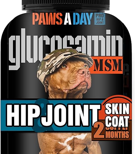 Glucosamina para perros Suplemento de cadera y articulaciones, "combo dos en uno" para el cuidado de las articulaciones del perro y mejora de la