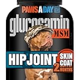 Glucosamine for Dogs Hip & Joint Supplement – “Two-in-One Combo” Dog Joint Care and Improved Skin & Coat with Chondroitin, MSM, Omega 3, Collagen & Biotin, 60 Chewable Tablets