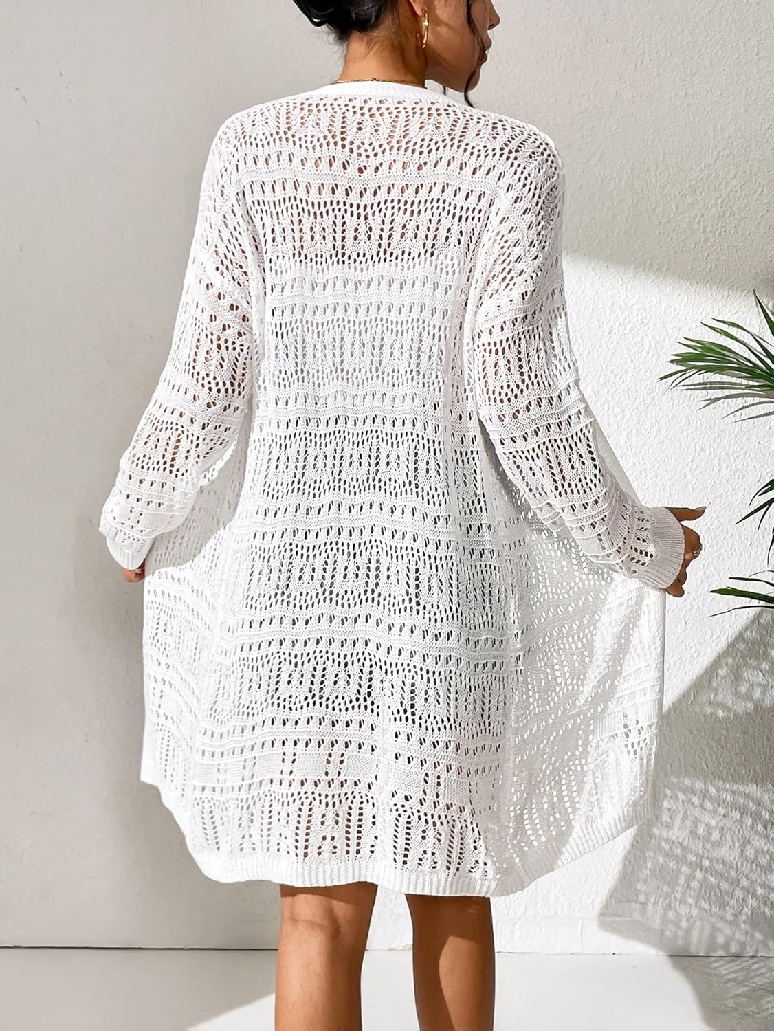 GORGLITTER Women's Lightweight Cardigans Sweater Knit Light Crochet Open Front Long Sleeve Kimono Cardigans Trendy - Image 2