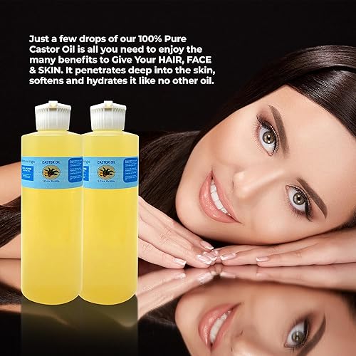 Miniatura 8 de Onisavings Aceite de ricino USDA orgánico prensado en frío, 100% puro, sin hexano, hidratante y curativo, para piel seca, crecimiento del cabello,