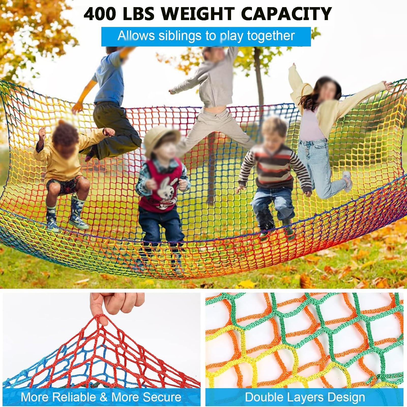 Red de escalada para parque infantil, red de seguridad de poliéster sin nudos (1,2 x 7 m/3,9 x 2), red de barrera para mascotas, malla de 4,5 cm para barandillas, equipo de escalada duradero al aire