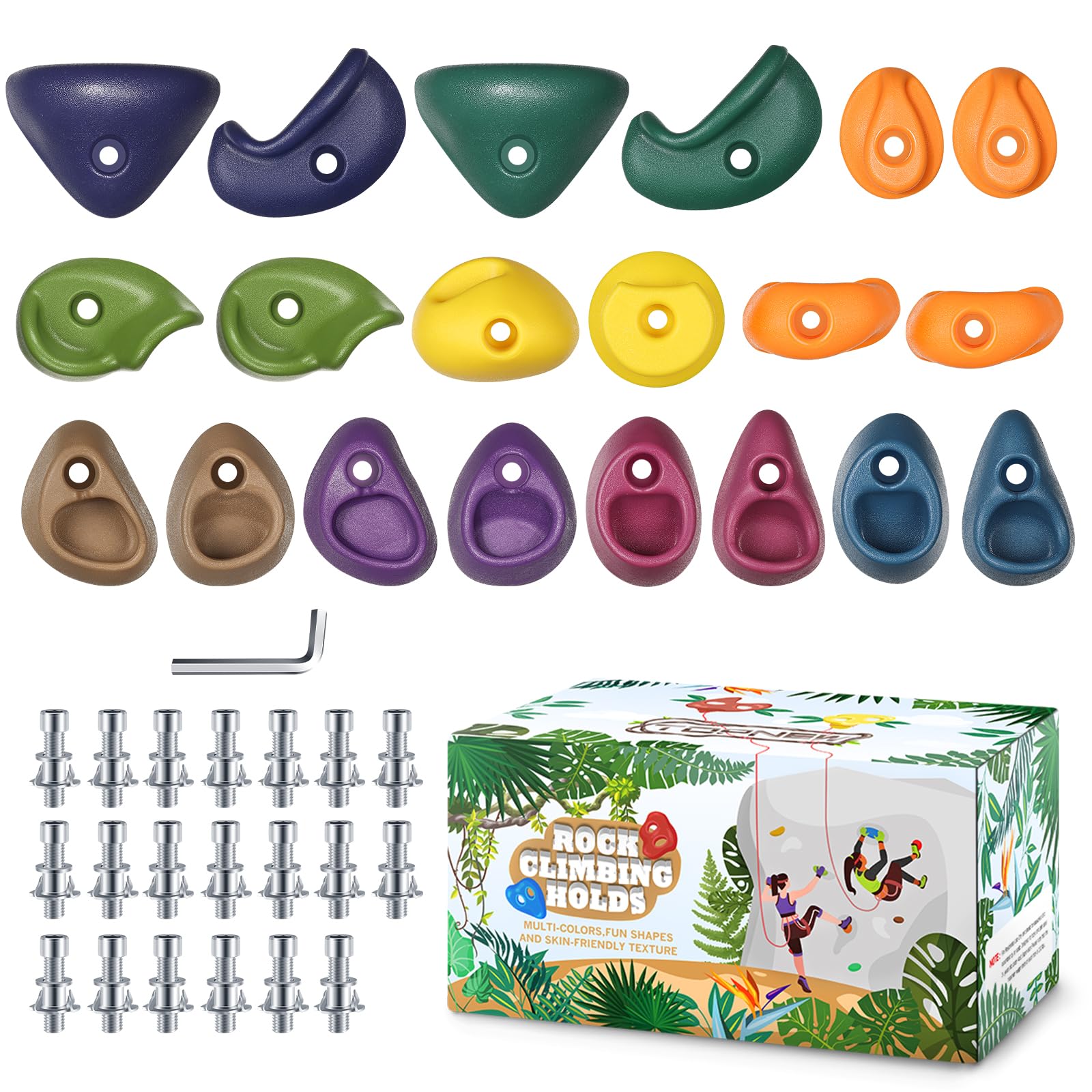 Amazon.com: TOPNEW 20PCS Rock Climbing Holds with Mounting