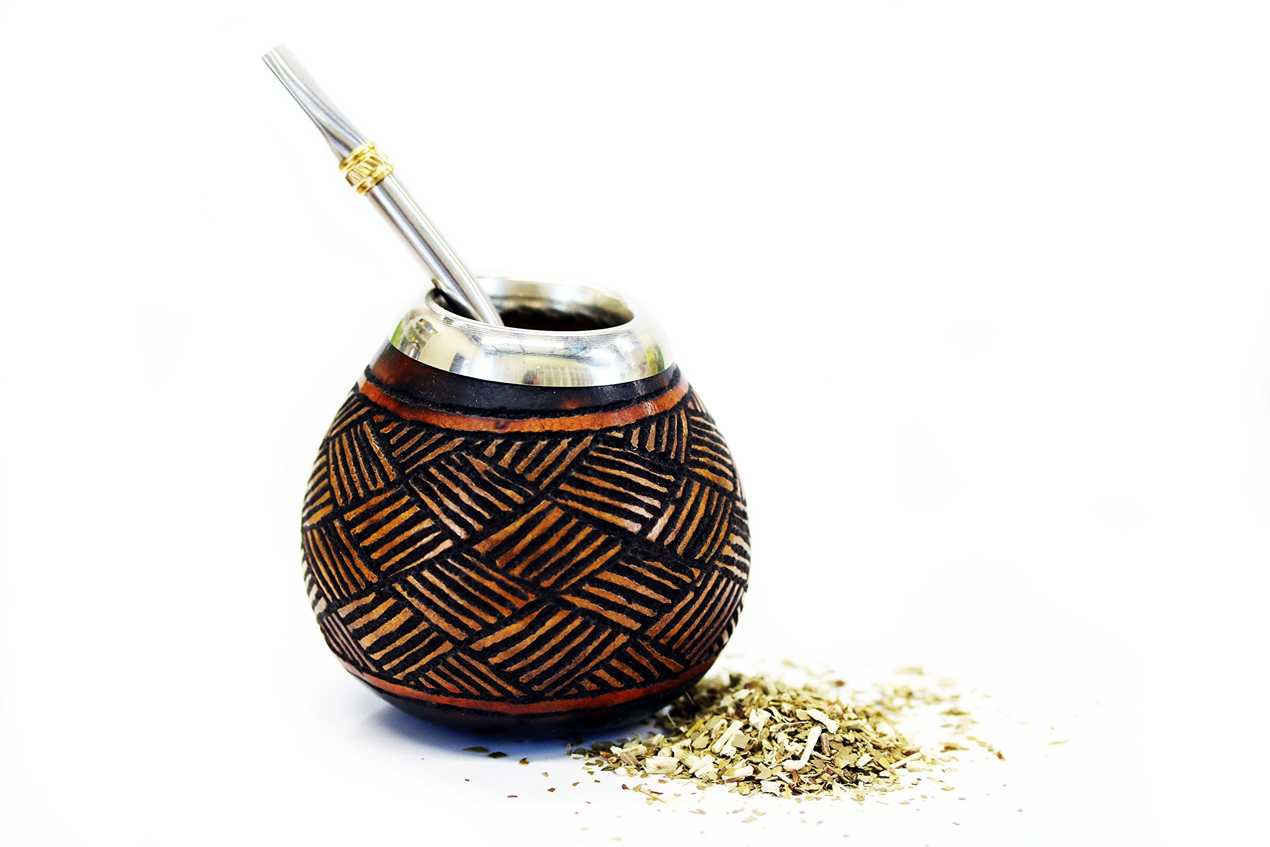 Buy Tealyra Hand Made Carved Yerba Mate Gourd and Stainless Steel