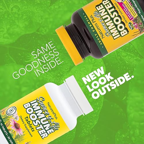 Miniatura 2 de Natures Plus Source of Life - Fórmula de refuerzo inmunológico para adultos, liberación rápida y prolongada, 90 tabletas vegetarianas, suplemento