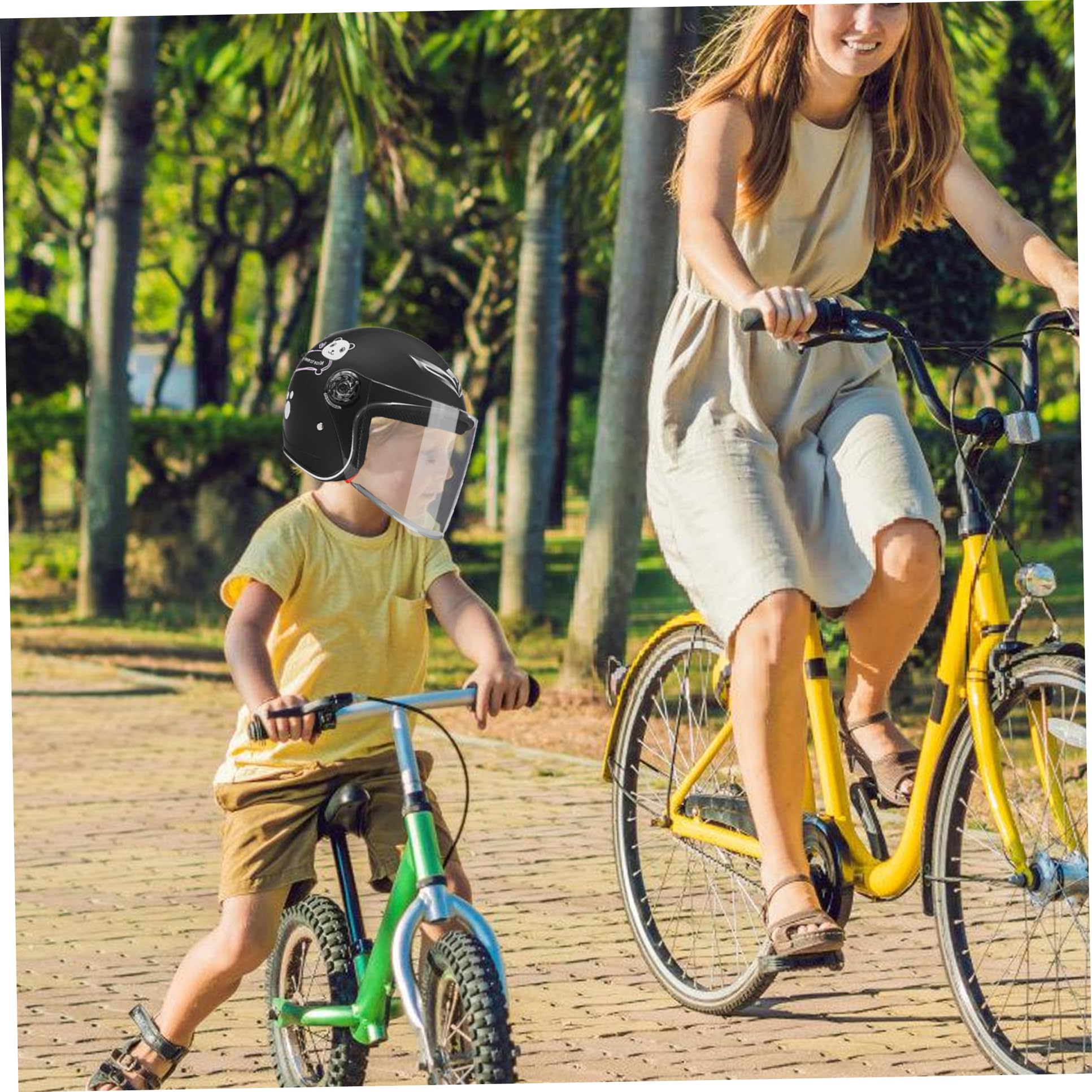 Casco de Bicicleta para niños, Ajustable, cómodo, de Cara Completa, Casco de Seguridad para Scooter, Resistente al Viento, absorción de Impactos, Accesorios para la Cabeza para niñas, niños y