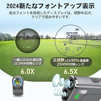 ゴルフ　距離計　距離測定器 1000m/1094YD対応 95%高透過率 6 Amazon.co.jp: ゴルフ距離計 レーザー測定器 1000m対応 大画面