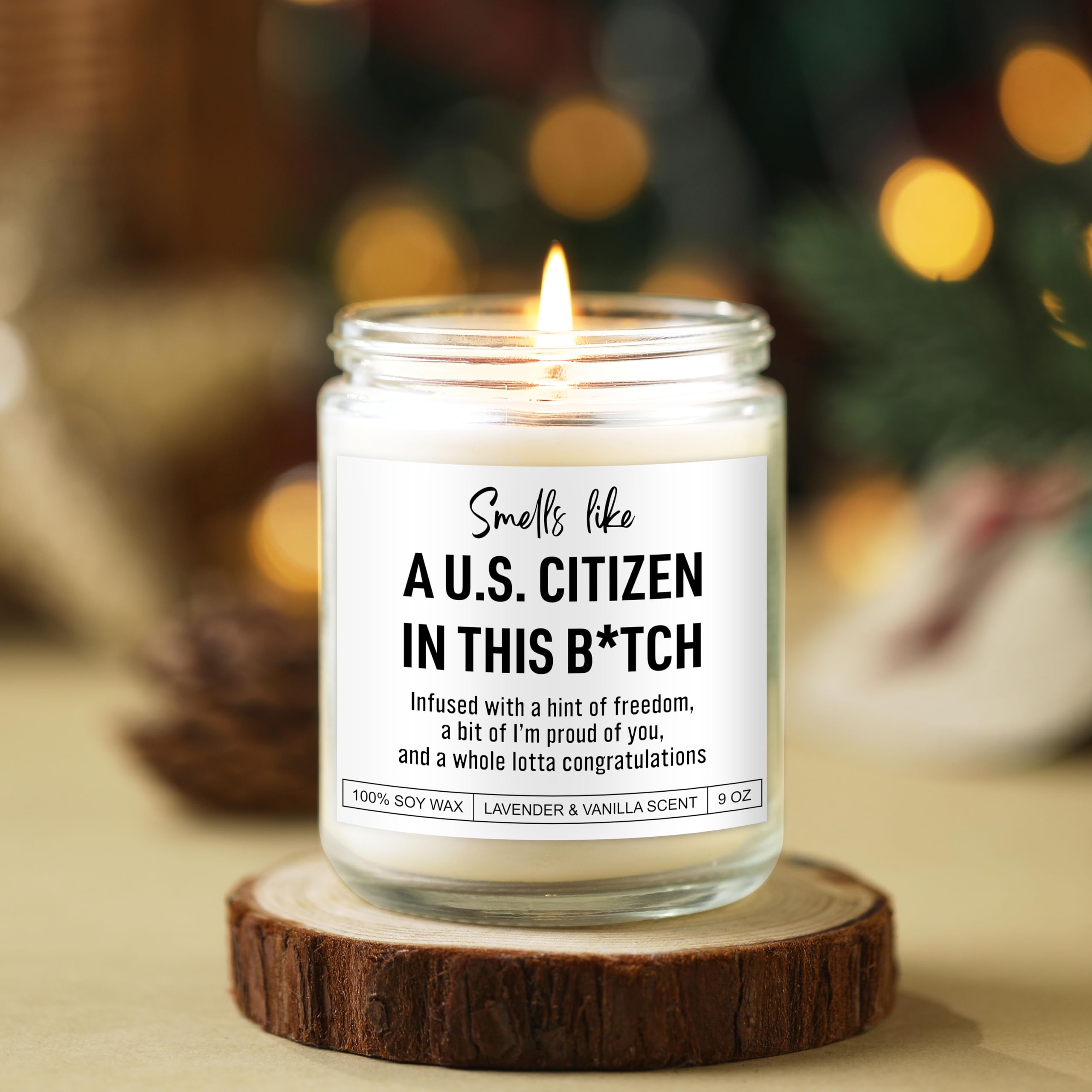 Scented Candle, US Citizenship Gifts, New American Citizen Gifts, Proud to Be an American, Citizenship Party Decorations, Congratulations Presents for New Citizens