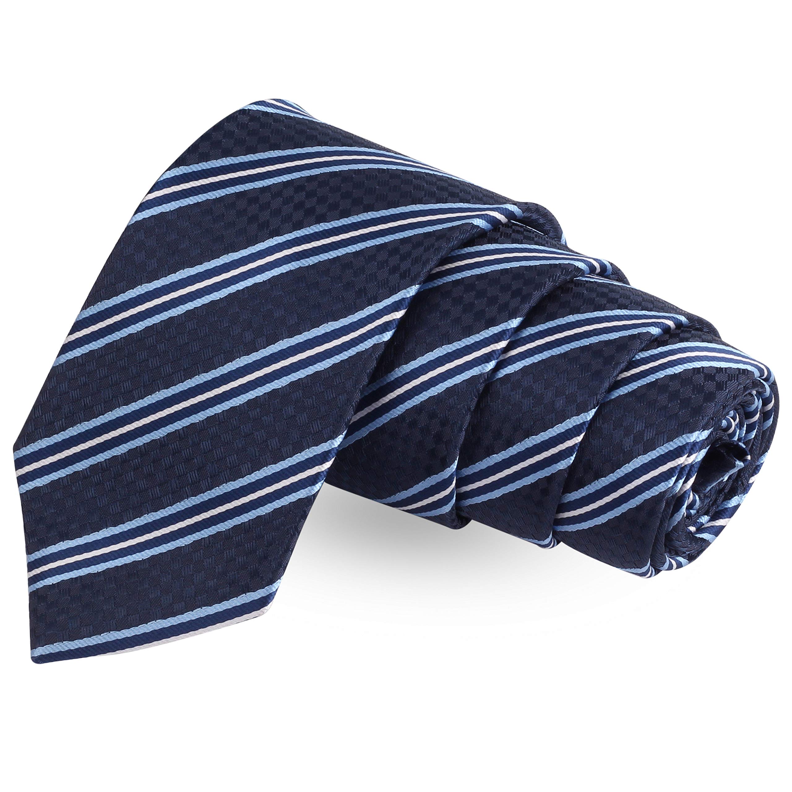 Blue Ombre Blue Colored Microfiber Necktie For Men-image-35