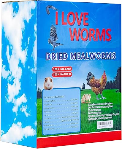 Miniatura 8 de I LOVE WORMS Gusanos de harina secos (5 libras), 100% naturales sin OMG, gusanos de harina con alto contenido de proteínas para pollos, pájaros,