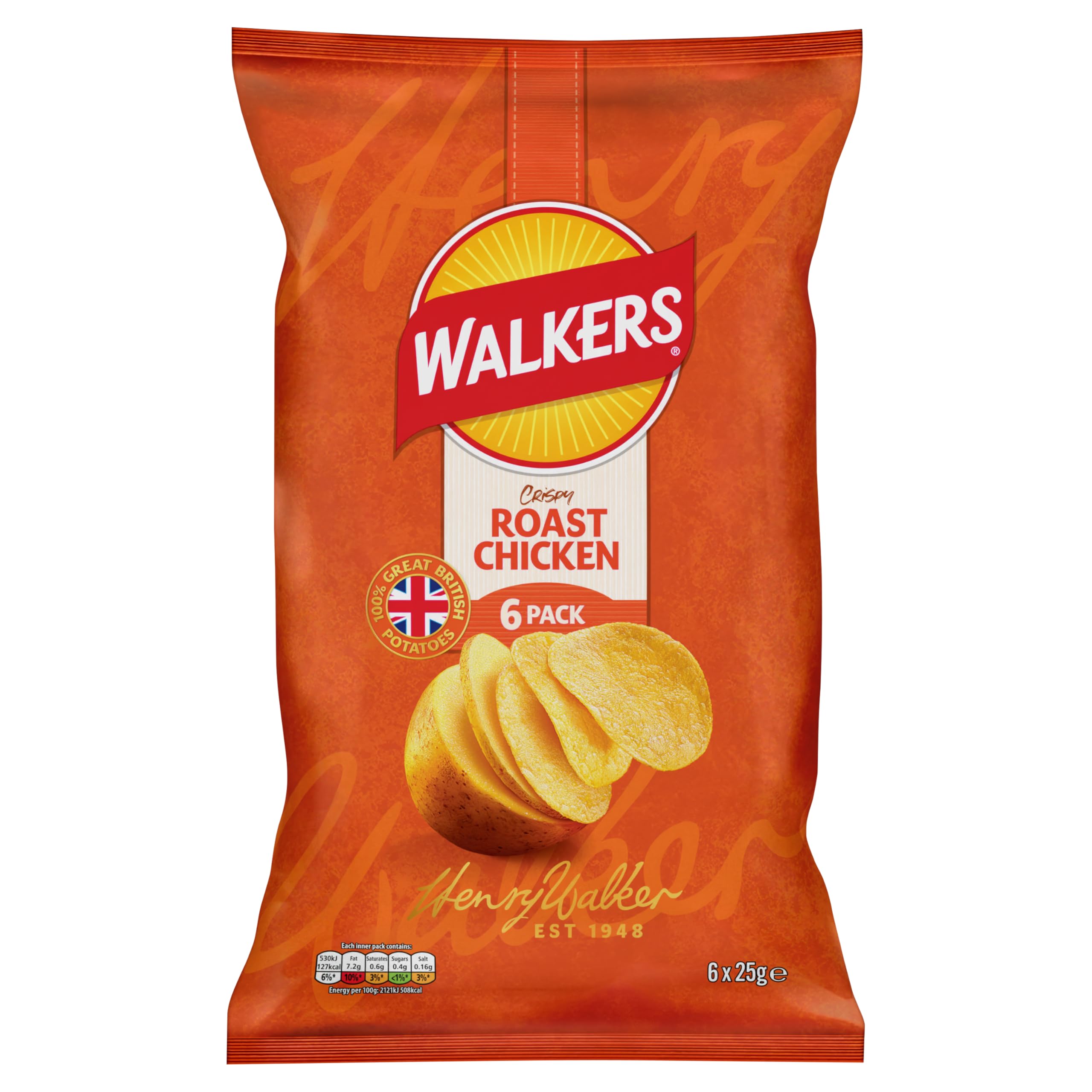 Roast Chicken Multipack Crisps 6x25g