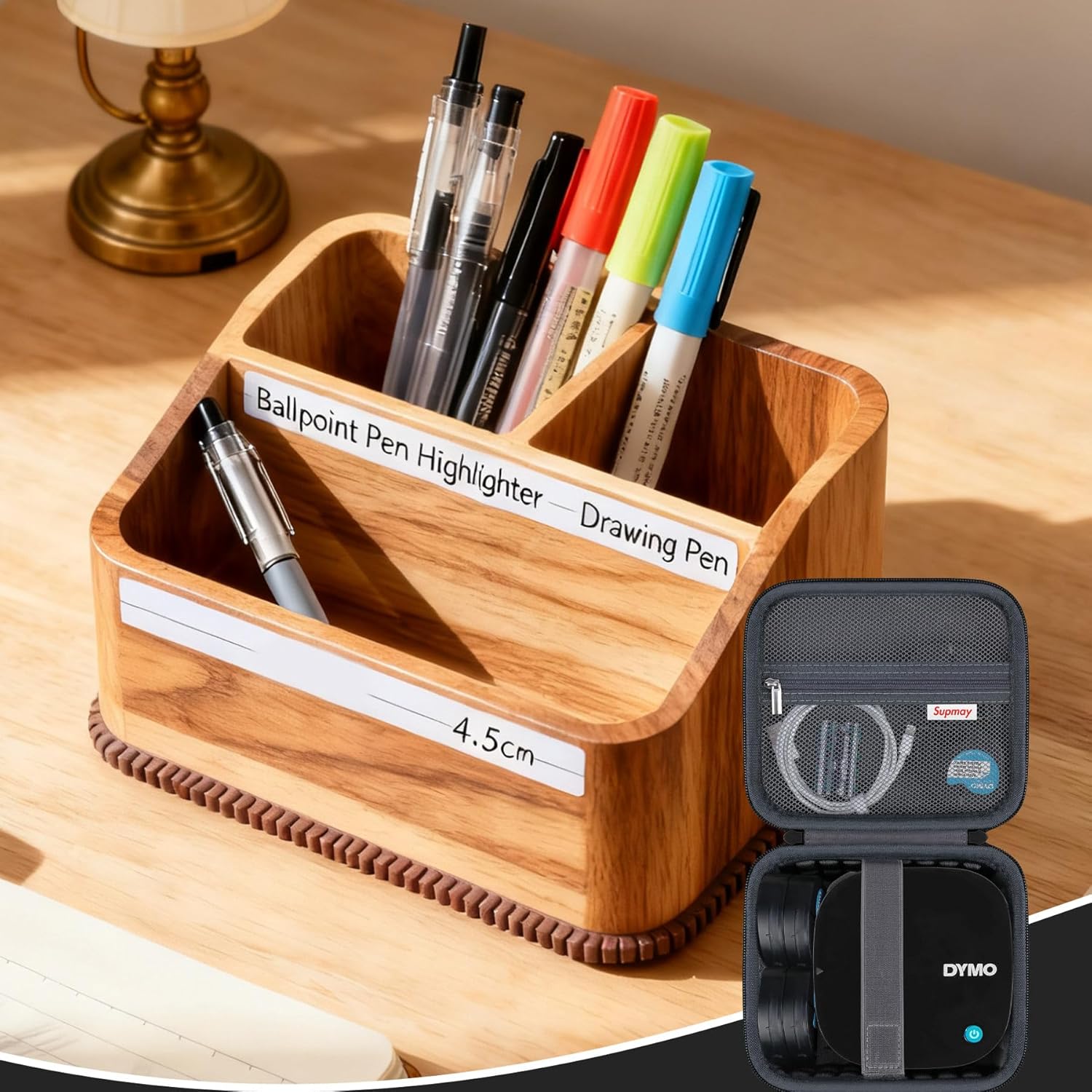 Hard Case for DYMO LetraTag 200B Bluetooth Compact Label Maker, Storage Holder Bag with Zipper Mesh Pocket for Label Tapes, Batteries, Charging Cable, Black - Image 7