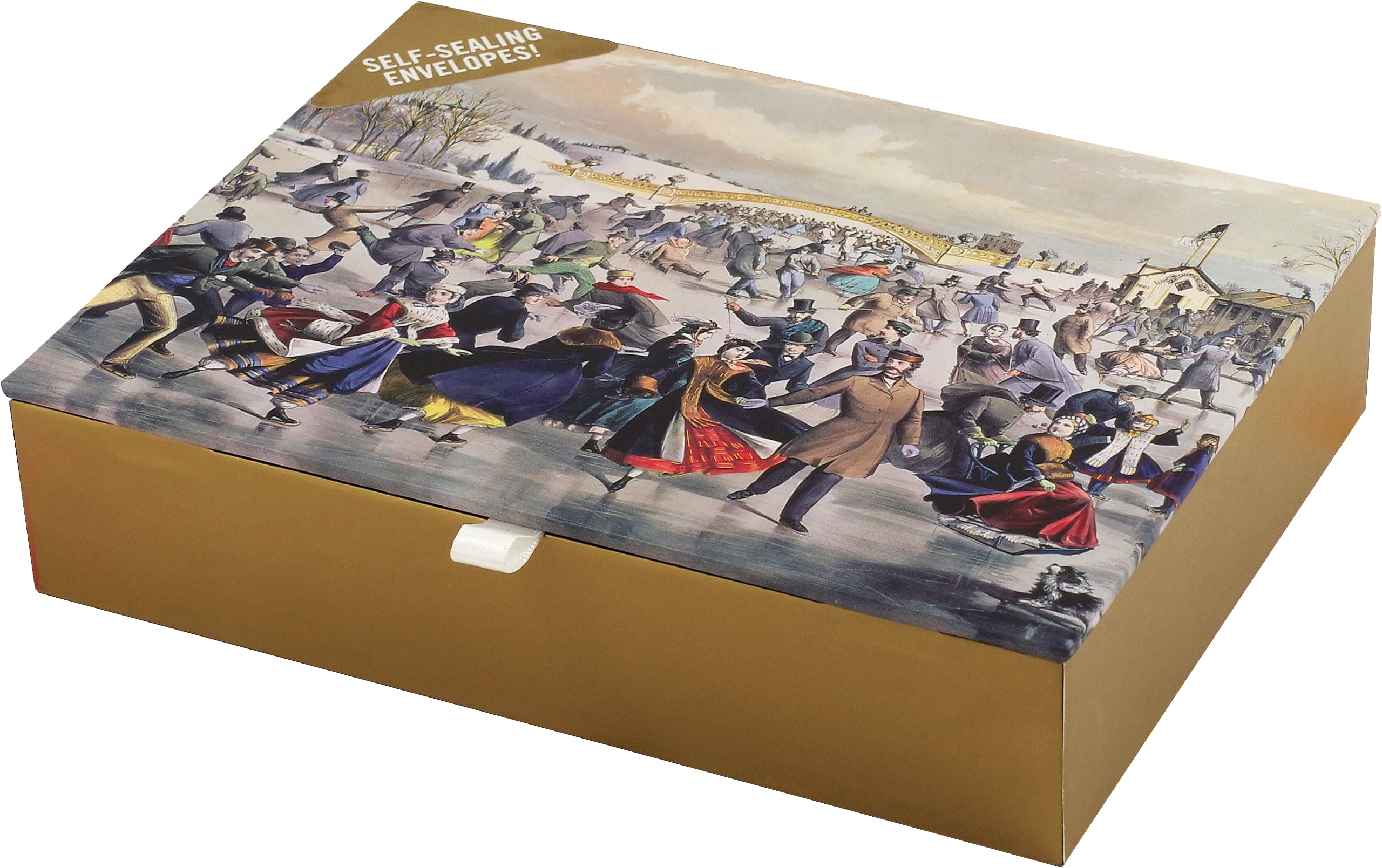 The Skating Pond Holiday Cards (Deluxe Boxed Holiday Cards), White, 7 x 5 inch - Image 3