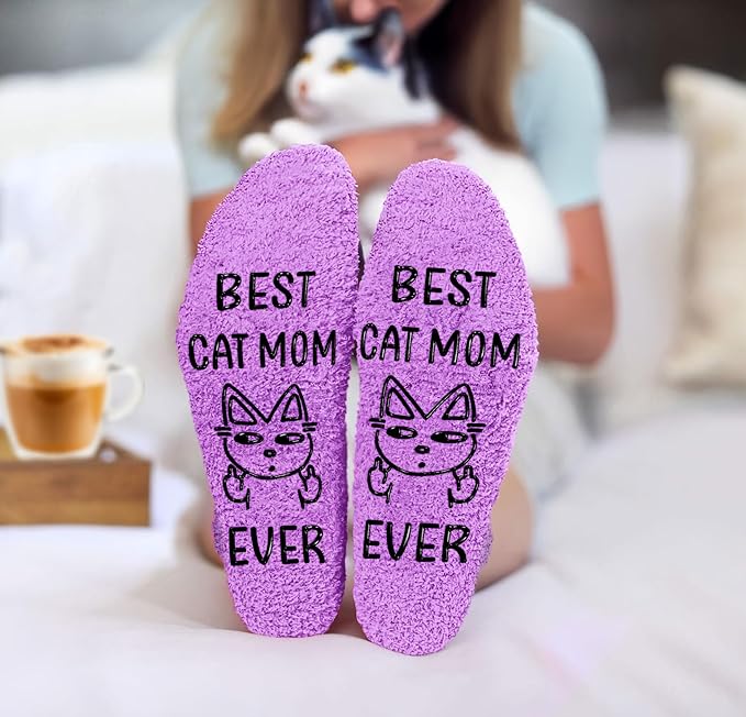Calcetines divertidos de gato para amantes de los gatos miniatura 2