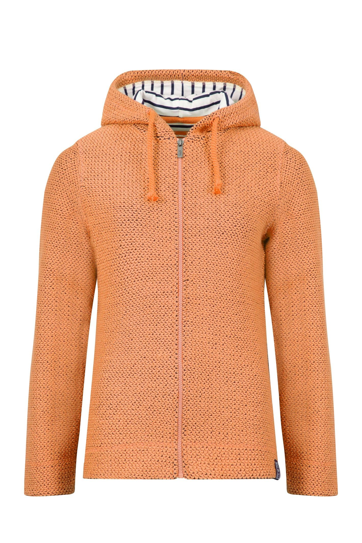 Weird Fish Women's Chicoa Full Zip Macaroni Hoodie in Pale Orange | Size: 12