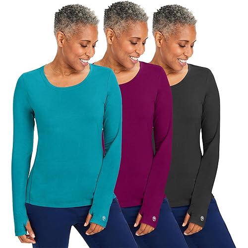 Healing Hands Mackenzie Women's Underscrub, Long Sleeve Tee with Thumbholes, Modern Fit Undershirt- 5051