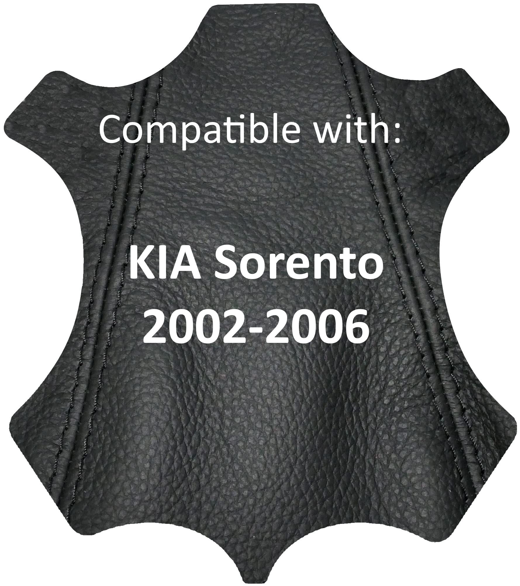 AERZETIX - C60298 - Soufflet de levier de vitesse en cuir véritable - compatible avec Kia Sorento 2002-2006 - couleur : noir avec surpiqûres noires - pour boîte de vitesse manuelle