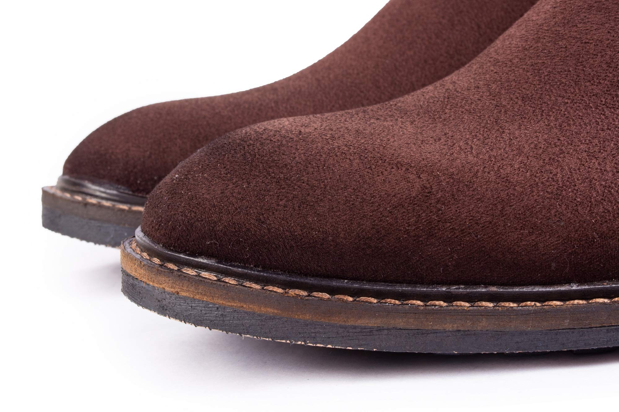 CLIFF FJORD Men's Casual Suede Leather Chelea Boots | Comfortable Winter Shoes | Brown | 7 UK/IND 3