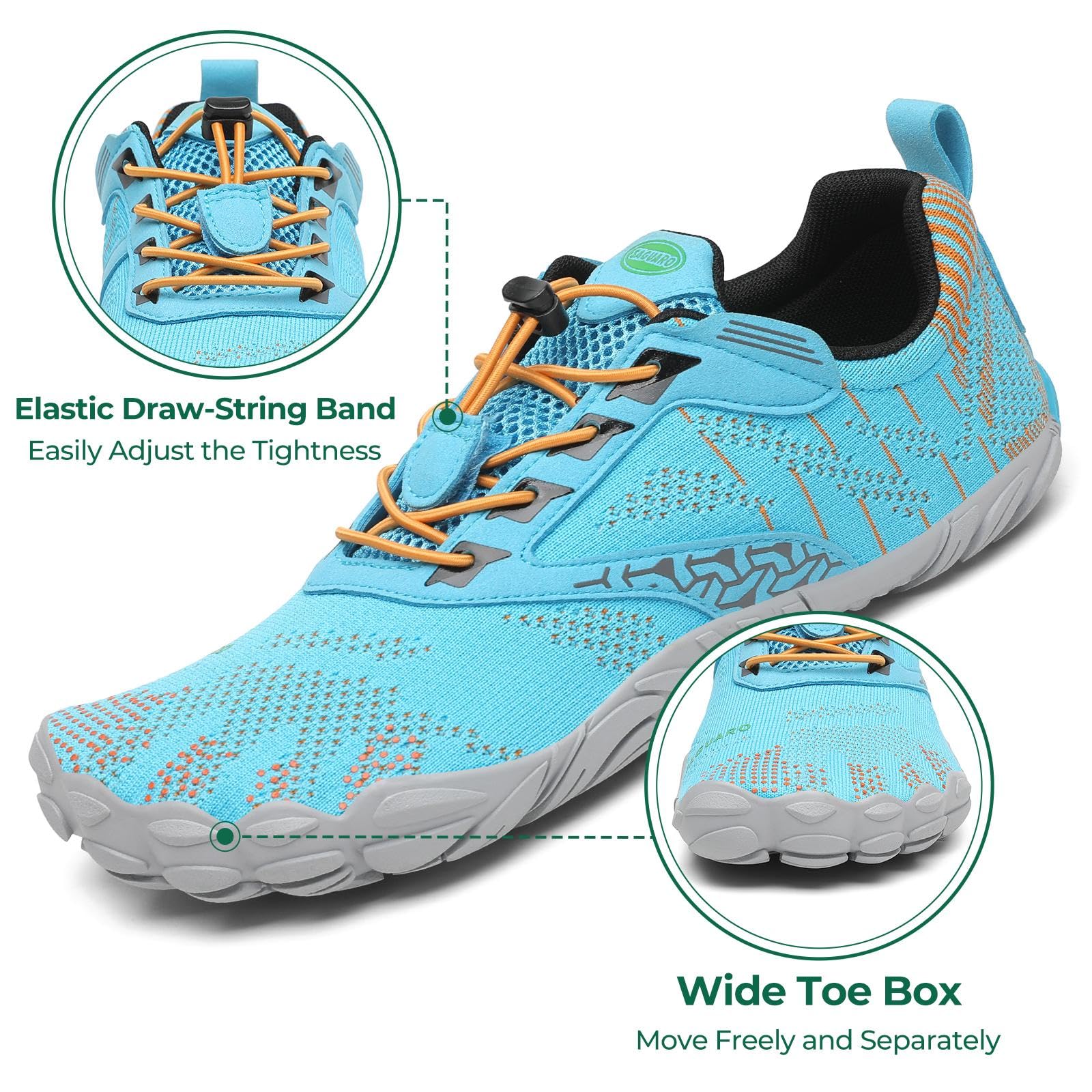 SAGUARO Barefoot Shoes Uomo Donna Scarpe Barefoot - Scarpe Minimaliste Scarpe da Palestra - Traspiranti Scarpe da Scoglio - Punta Larga e Suola a Goccia Zero Nero Fumoso,Gr.35-48 EU