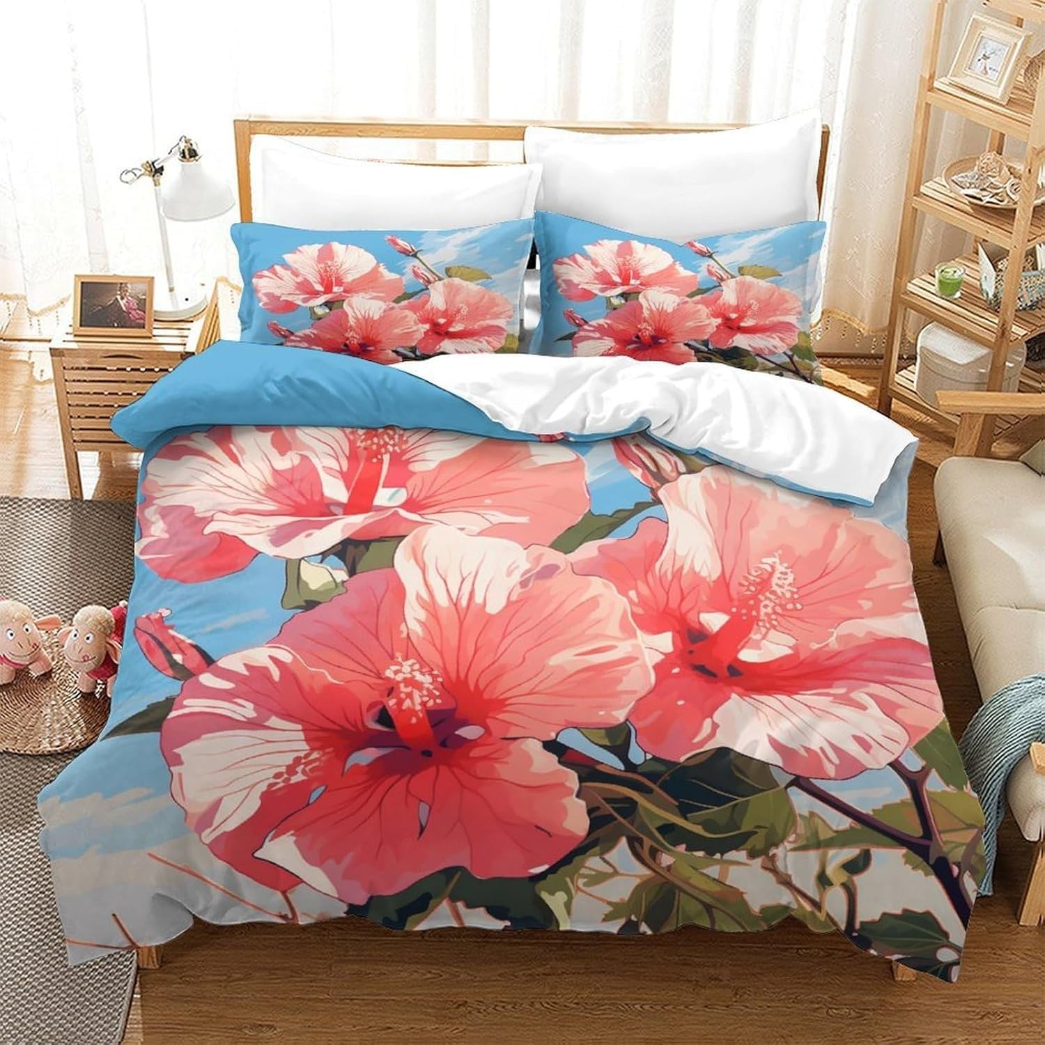 Housse de couette 200x200 Pétunia avec 2 taies d'oreiller 65x65 en microfibre imprimée