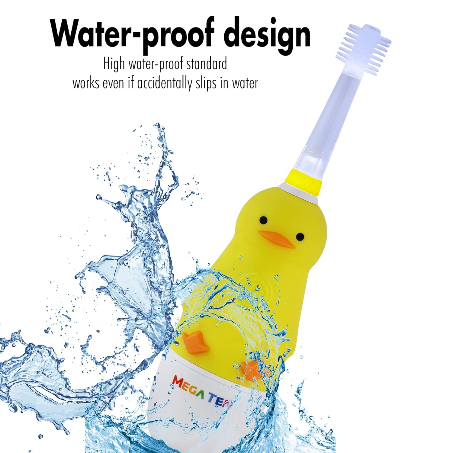 Brilliant Kids Sonic Electric Toothbrush Characters with Flashing Lights and Fine Bristles - Fun Brushing for Parent and Child, Ages 3-8, Duck