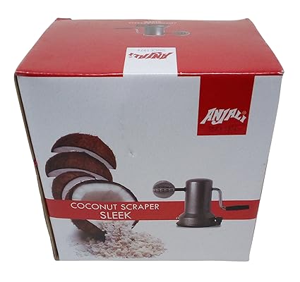 Anjali S.S. Vacuum Base Coconut Scraper Sleek (Black)