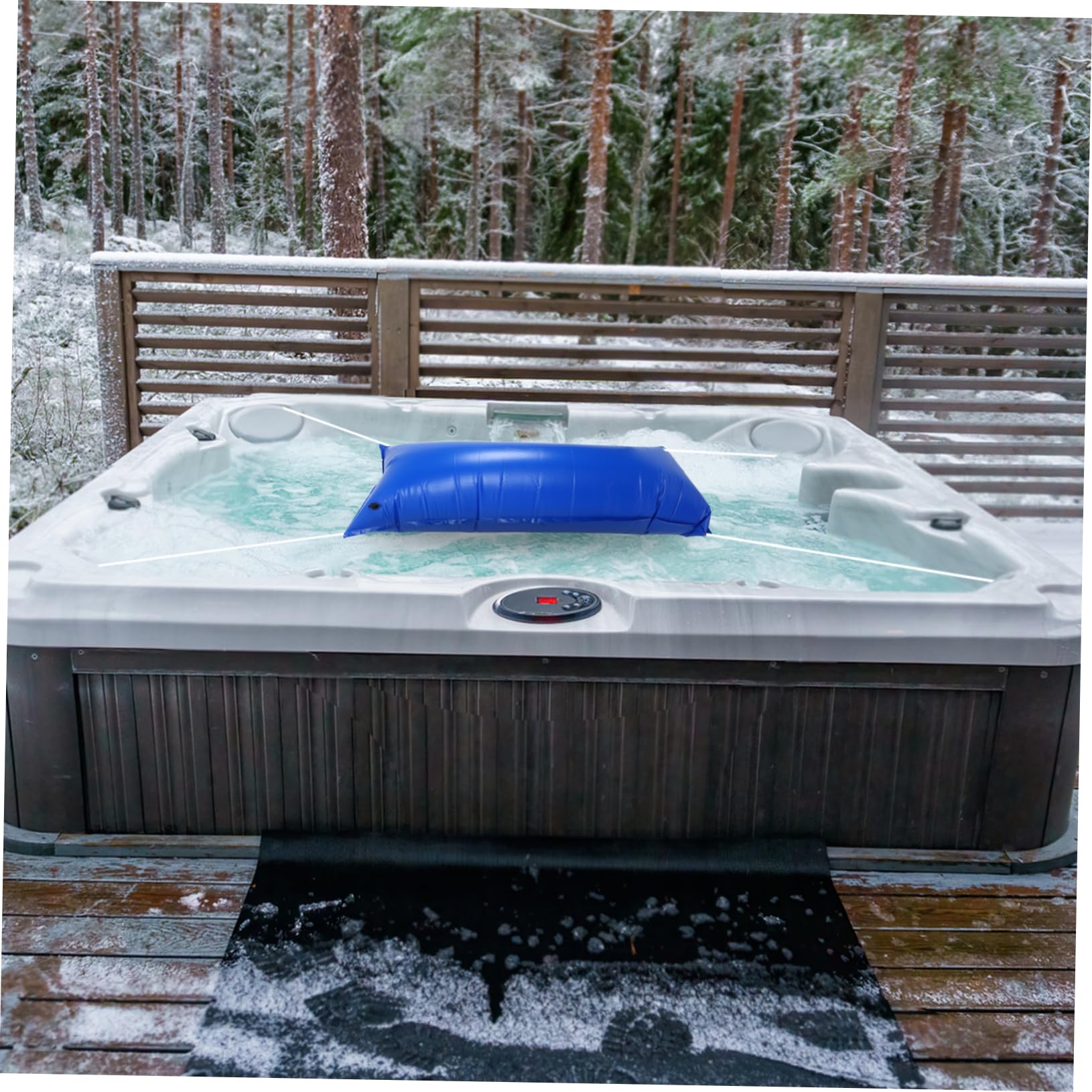 Oreiller de Fermeture de Piscine Hivernale XXL en PVC Bleu 1 PC