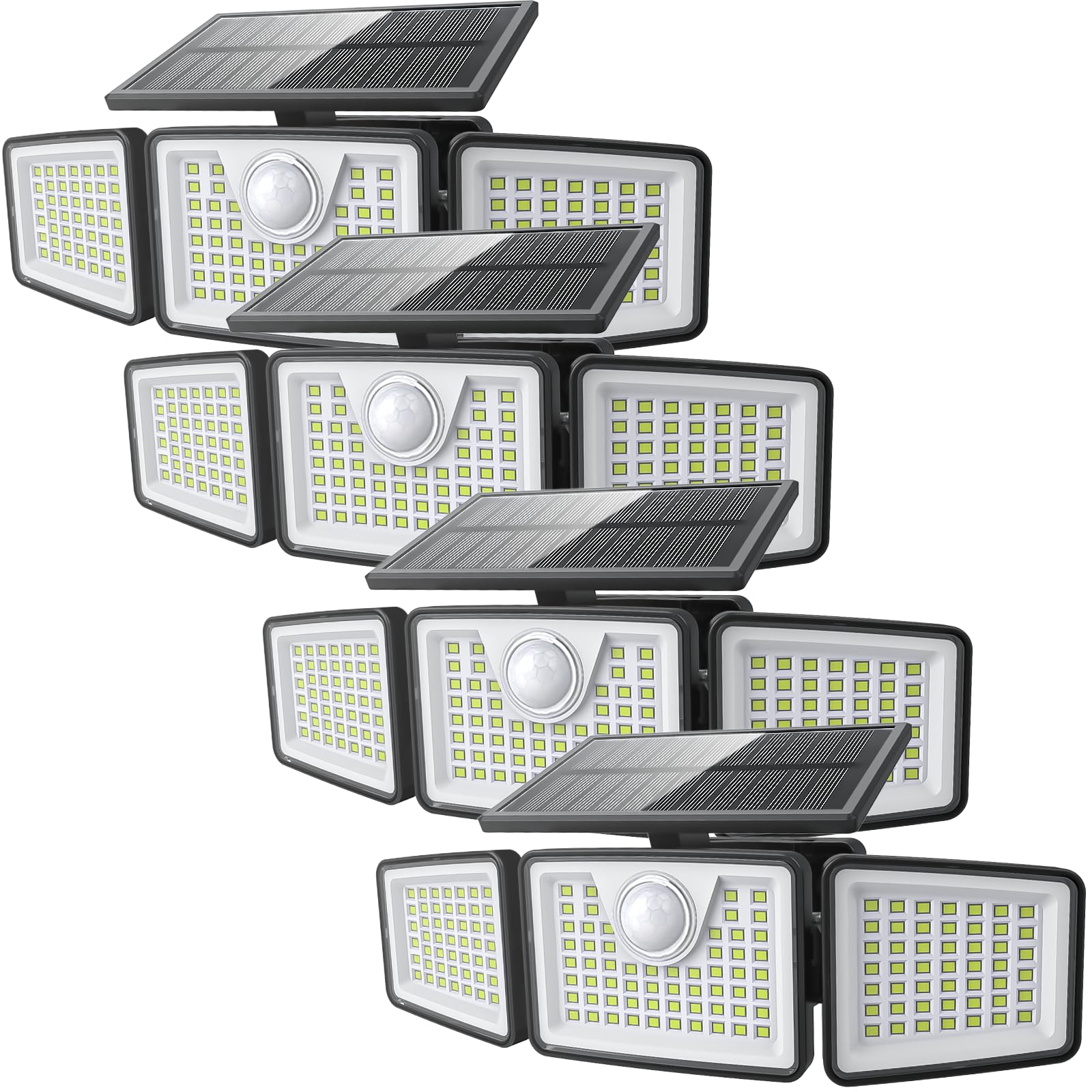 2500LM Solar Lights Outdoor with Motion Sensor 3 Head 270 Wide Angle Street Area Lights IP65 Waterproof Security