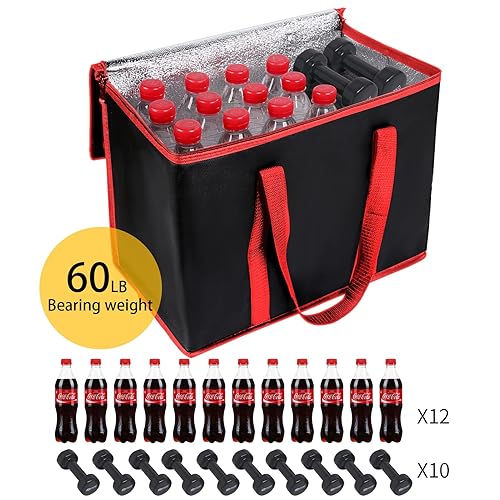 Miniatura 3 de Paquete de 2 bolsas térmicas Chillout jumbo, bolsas plegables aisladas y reutilizables para entrega de alimentos para alimentos, comidas, artículos