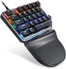 MOTOSPEED K27 mini teclado gamer mecánico de una mano con 27 teclas, 9 LED retroiluminados, USB con cable para computadora/PC/escritorio/laptop/Mac 1