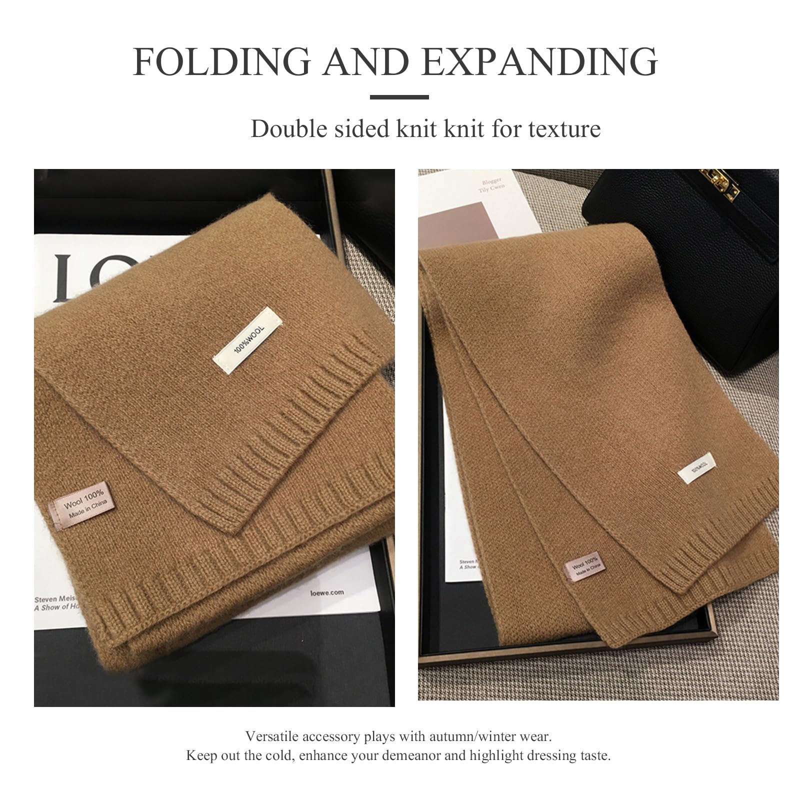 Sciarpa In Maglia Pashmina Morbida - Unisex, Adulti E Bambini, Tinta Unita - Foto 8