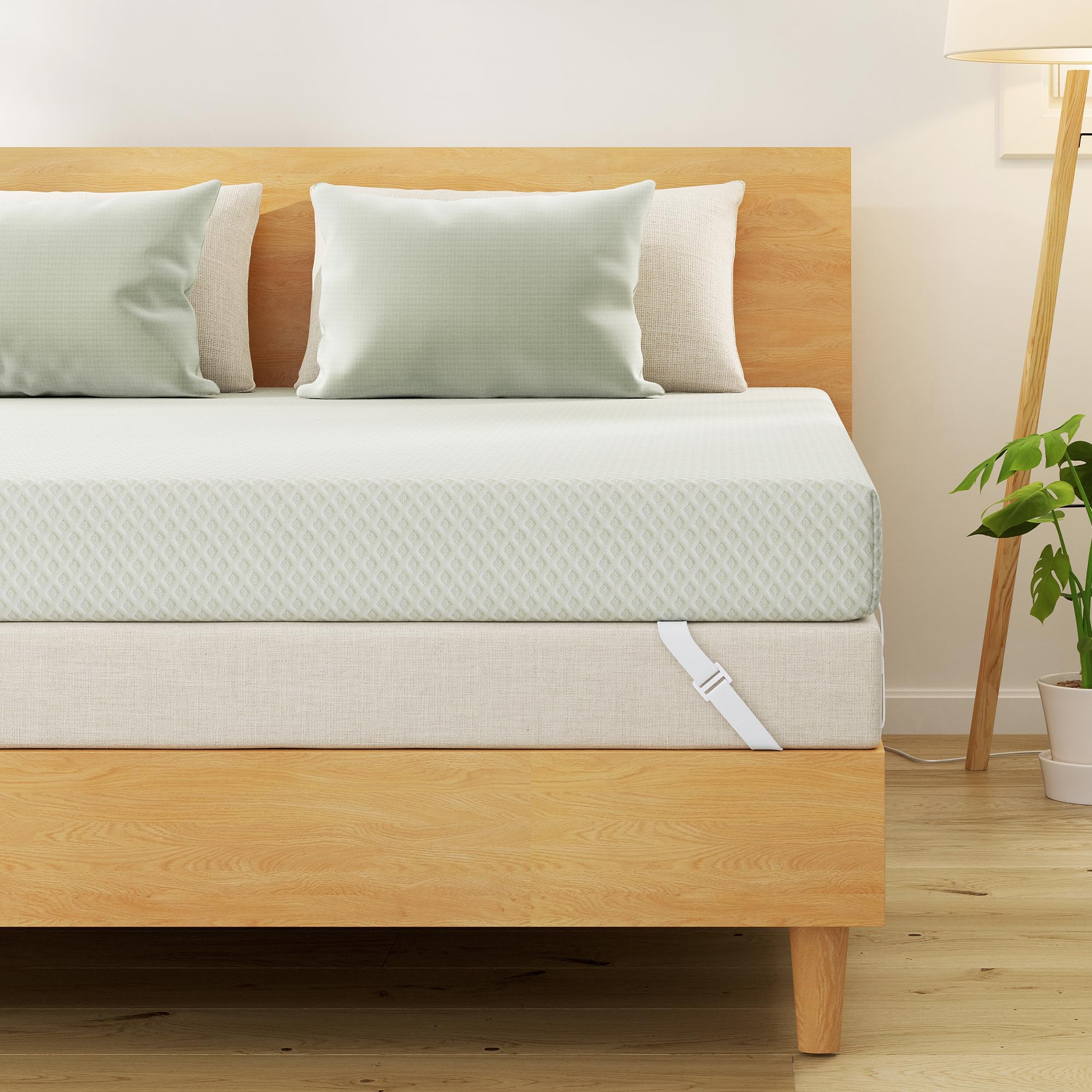 EGOHOME Topper 90 x 200 cm with Gel Foam, Oeko-Tex Certified, 9 cm Height Gel Topper 90 x 200, H2 Soft Memory Foam with Green Tea Extract, for Box Spring Bed, Sofa Bed, Removable and Washable Cover