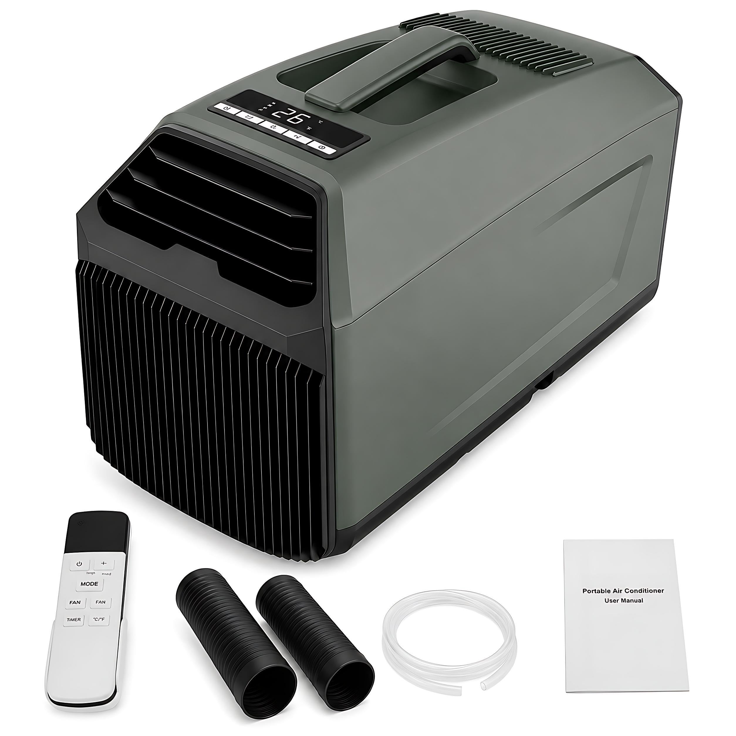 Portable AC, Tent Air Conditioner - 5100 BTU 24V DC / 4500 BTU 110V AC, Dual Hose Spot Cooler, True Dual-Rotor, Smart Self-Evaporating for RV, Off-Grid Living, Bedroom, Overlanding 4500BTU/AC