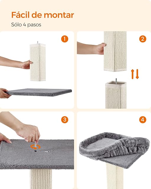 Foto 8 de 8 de Feandrea rascador para Gatos, Poste de Sisal, Altura de 71 cm