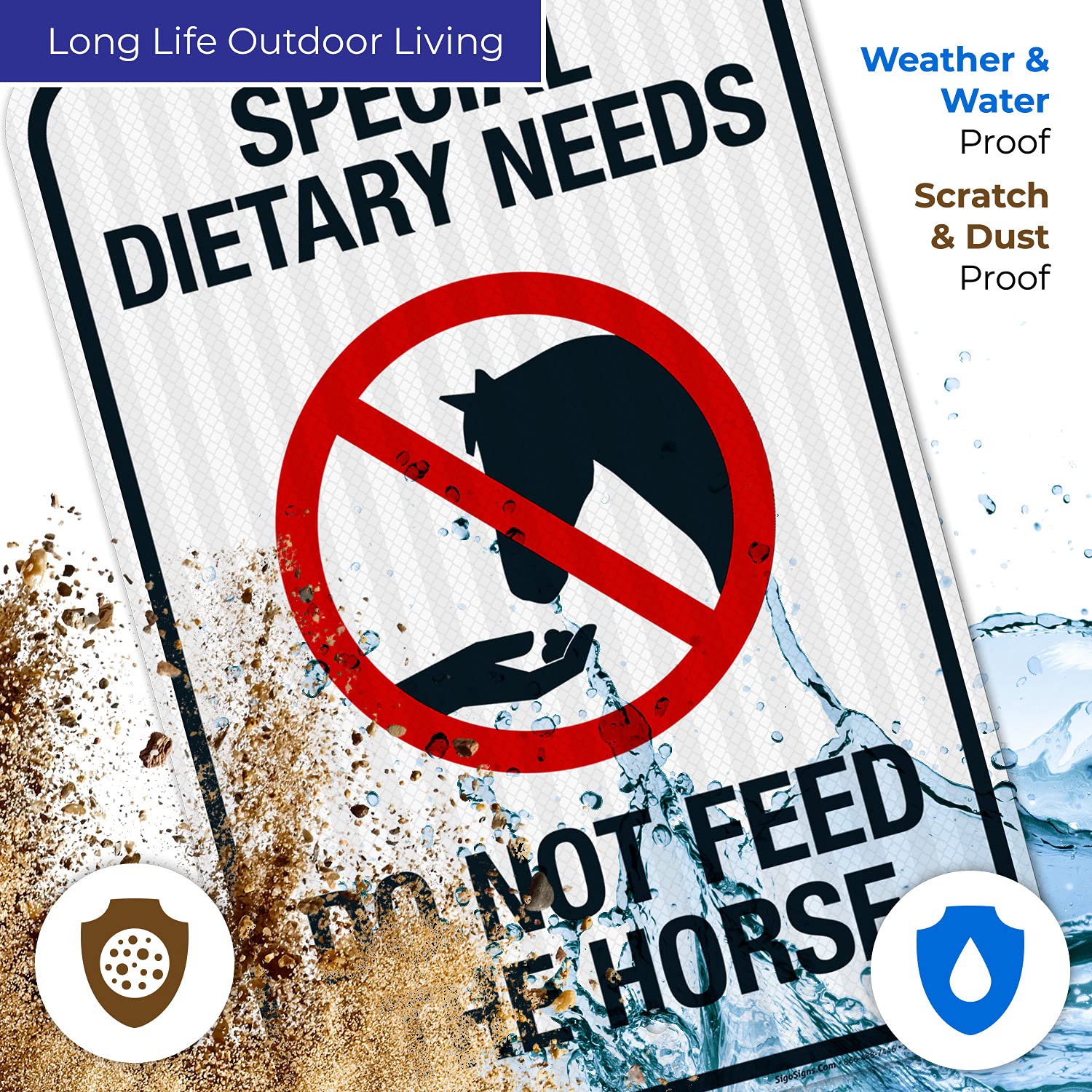 Special Dietary Needs Do Not Feed The Horse Sign, 12x18 Inches, 3M EGP Reflective .063 Aluminum, Fade Resistant, Made in USA