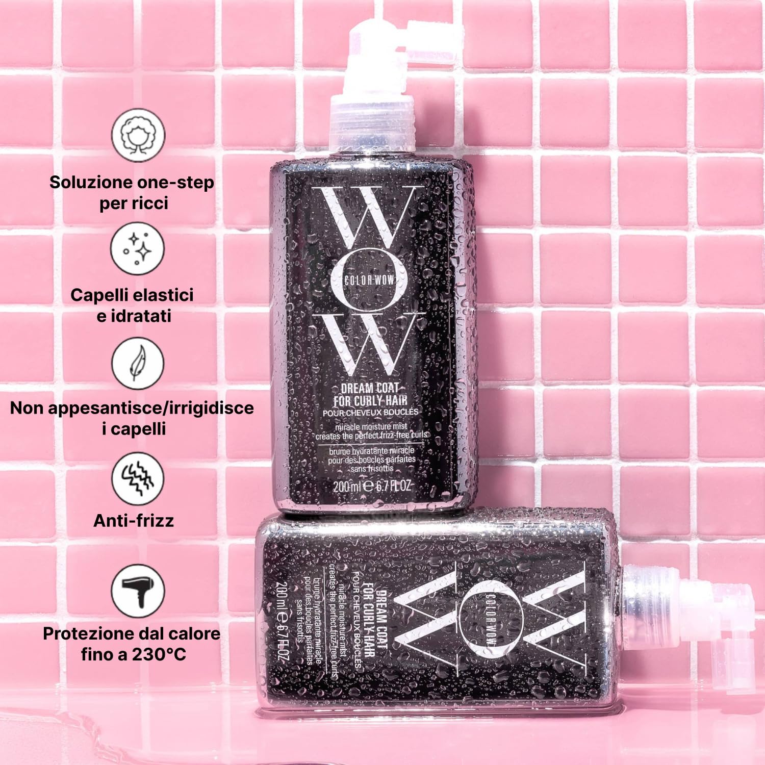 Color Wow, Dream Coat For Curly Hair, Trattamento Anti-Crespo Ultra-Idratante per Ricci Definiti, Tecnologia Elasta-flex, Per Capelli Ondulati e Ricci, 200ml