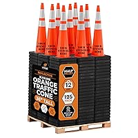 Vista 29 de Xpose Safety Conos de tráfico naranjas de 28 pulgadas con collares de 6 y 4 pulgadas, 1 paquete – Cono de seguridad de plástico PVC multiusos